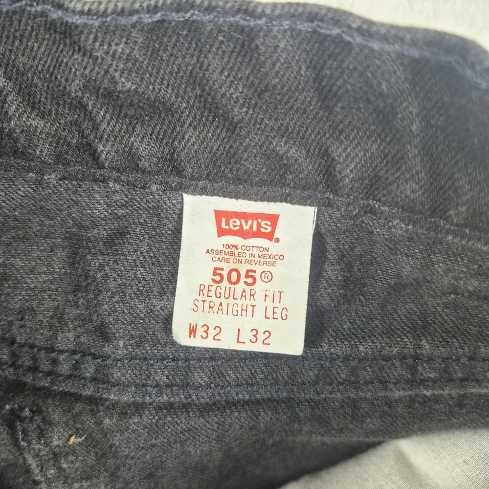 Vintage Levi's 505 Jeans Men's 32x32 Black Regular Fit Straight Orange Tab 90s